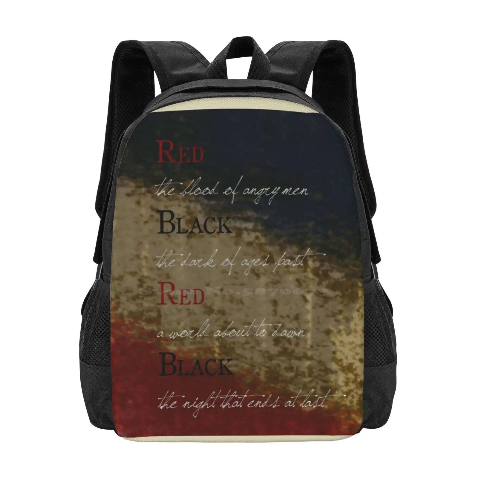 Les Mis-Red & Black ( Fan Art ) New Arrivals Unisex Bags Student Bag Backpack Lyrics Musicals Les Miserables French Revolution