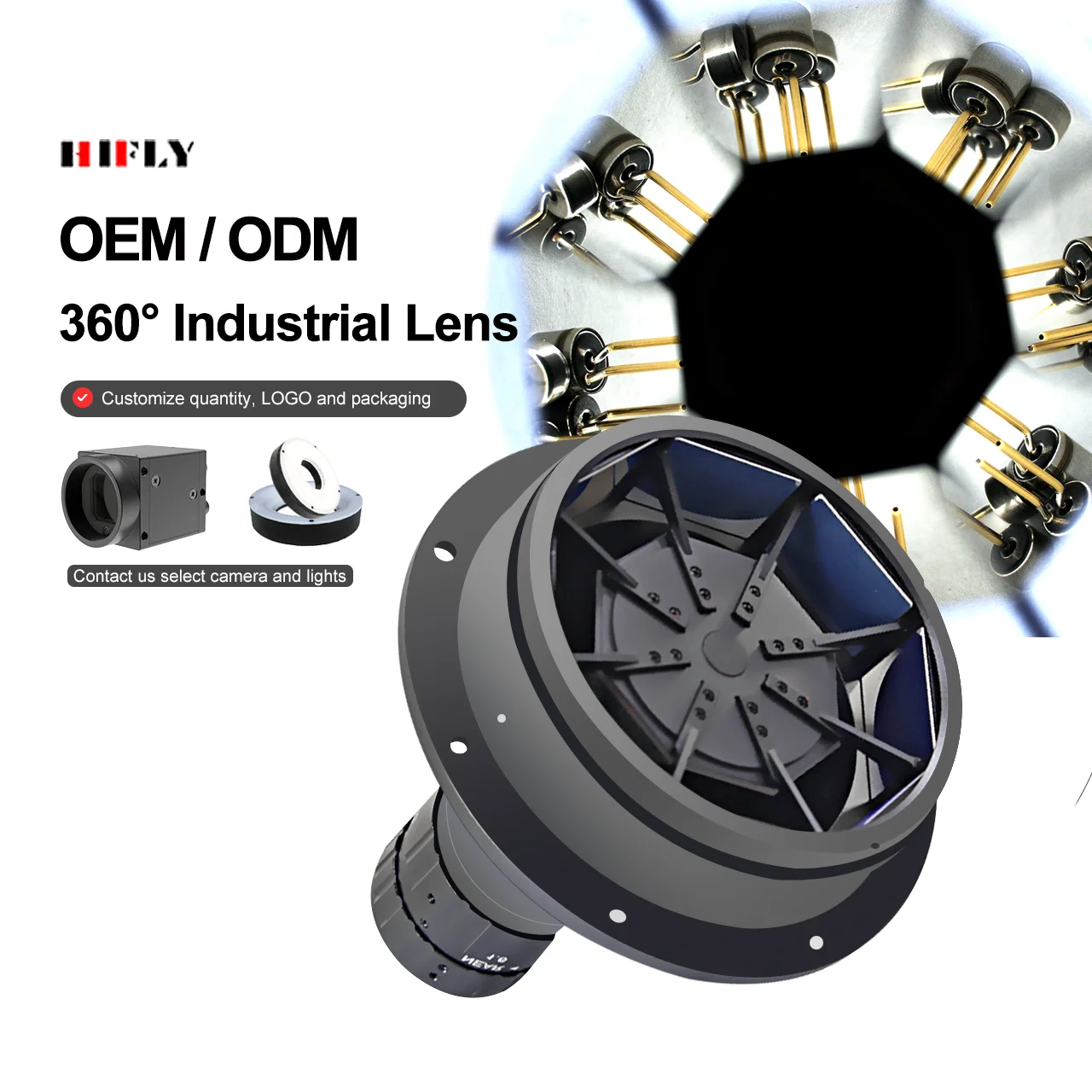 

Bottles Detection 360 Degree Multi Angle 2/3" WD=2-5mm C Mount Machine Vision Industrial Lens