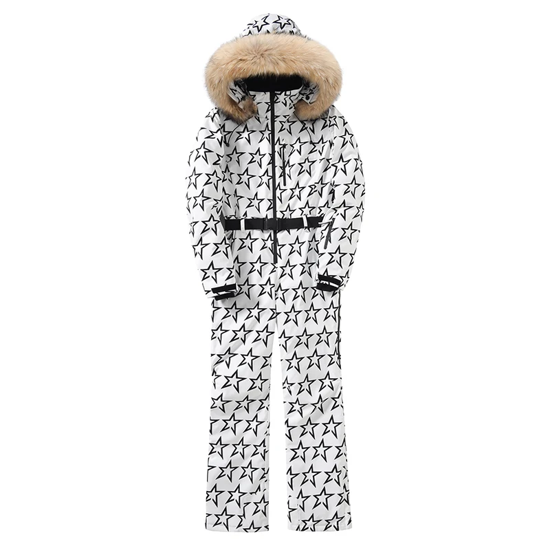 ملابس ثلج للرجال والنساء، بدلة على الجليد، بذلة تزلج على الجليد، ملابس بدلة تزلج، ملابس ثلج، بدلة تزلج، بدلة ثلج، أسود أبيض #1