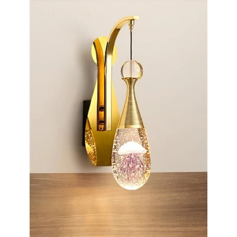 

Smart light luxury crystal bedroom bedside wall light, modern living room background wall, jellyfish Internet celebrity restaura