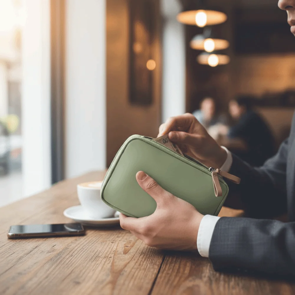 

Solid Color Passport Bag Nylon Material Water Resistant Travel Wallet Hand-held Style Multifunction Design Passport Holder