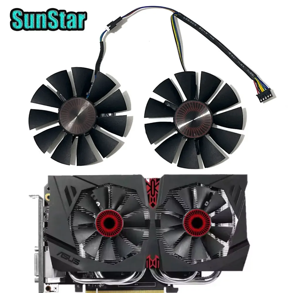 NEW 75MM 4PIN GTX1060 Video Card Replacement Durable Fan For ASUS STRIX GTX 750Ti 960 1060 1050 R9 370 Graphics Card Cooling Fan