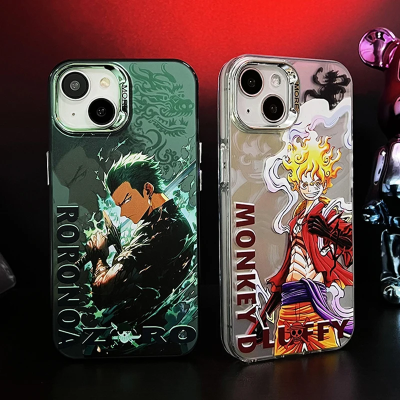 Cute One Piece Monkey D Luffy Anime Case For iPhone 16 14 13 12 11 Pro Max Nika Luffys Zoro Candy Matte Shockproof Back Cover