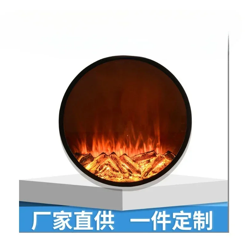 

Customized European-style round electronic fireplace core simulation fire special-shaped LED flame light decoration villa home v
