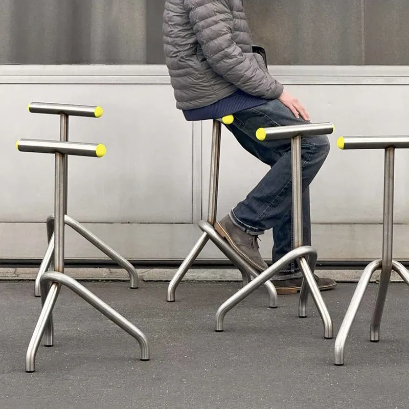 

Minimalist bar stool minimalist style outdoor coffee shop factory direct sales wrought iron stainless steel new model