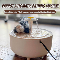 Auto Circulating 2-in-1 Parrot Bath & Pet Water Fountain, Drip-Free Design for Small Pets, USB Powered