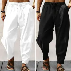 New Men‘s Jogging Pants Streetwear Loose Casual Cotton Linen Trouser Man 2021 Harem Pants Harajuku Oversized Men Sweatpants 5XL