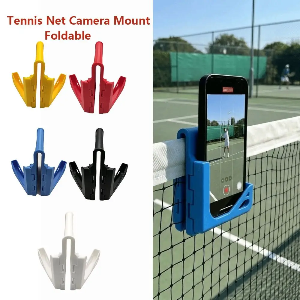 Foldable Tennis Net Camera Mount 3D Printed Non Slip Net Mounted Phone Holder Clip-On Adjustable Angle Action Camera Holder