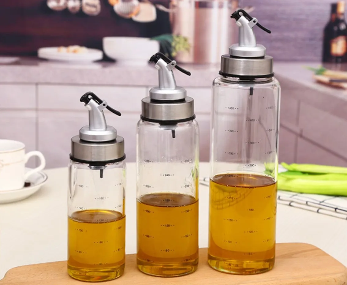 Household seasoning bottle oil jug Kitchen supplies cooking wine vinegar jug high borosilicate glass leak proof