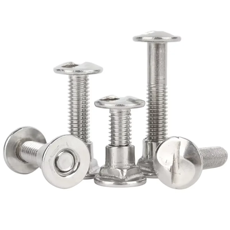 20/50pcs M6 201 Stianless Steel Round Head One-Way Slotted S Slot Anti-theft Screws Bolts Nuts