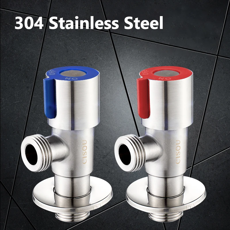 

304 Stainless Steel Bathroom Basin Sink Faucets Taps Stop Valve Toilet Water Stop Valve Shut Off Toilet Bidet Shower Water Taps