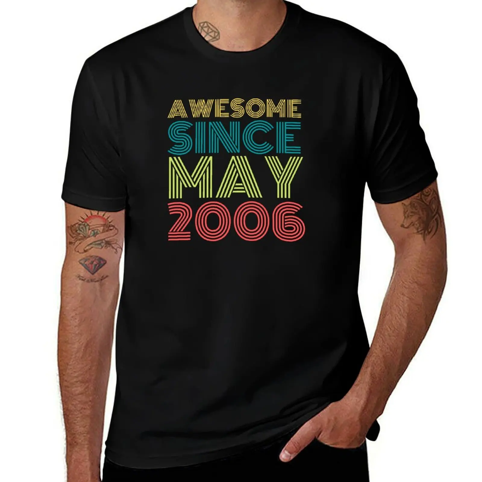 

awesome since May 2006 T-Shirt t shirt man plain t shirts for man cotton funny T-Shirt