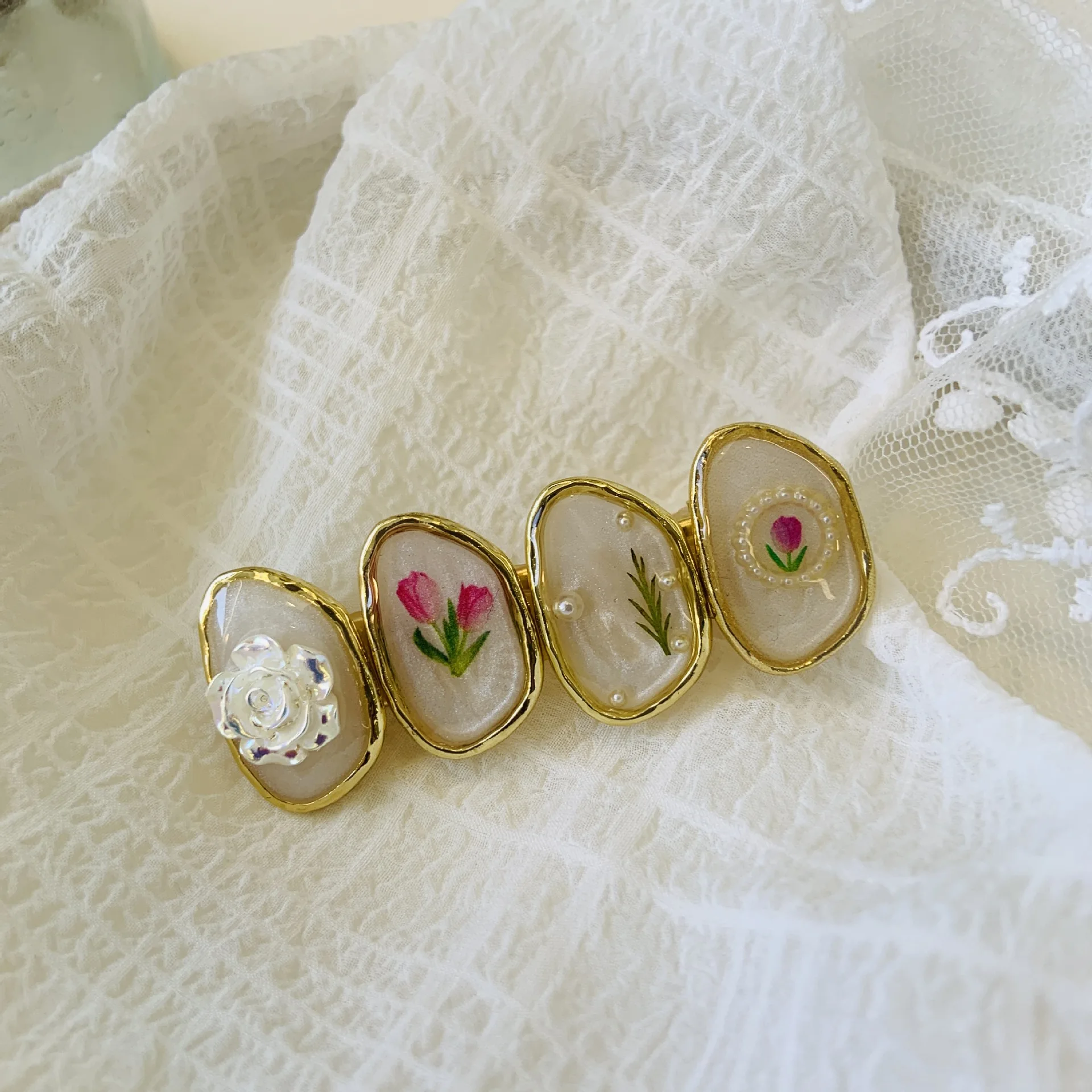 New Vintage Retro Fashionable Floral Flower Barrettes For Women Girls Sweet Duckbill Hairpin