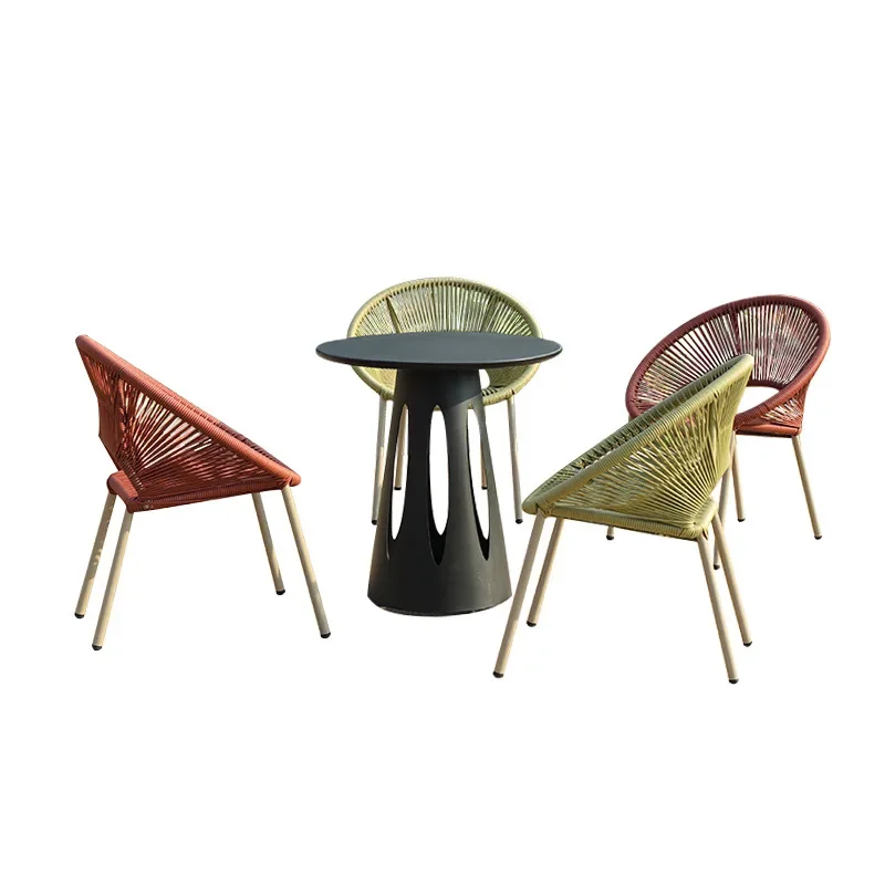 

Villa balcony small table and chairs three-piece set household coffee table chair combination outdoor courtyard rattan set