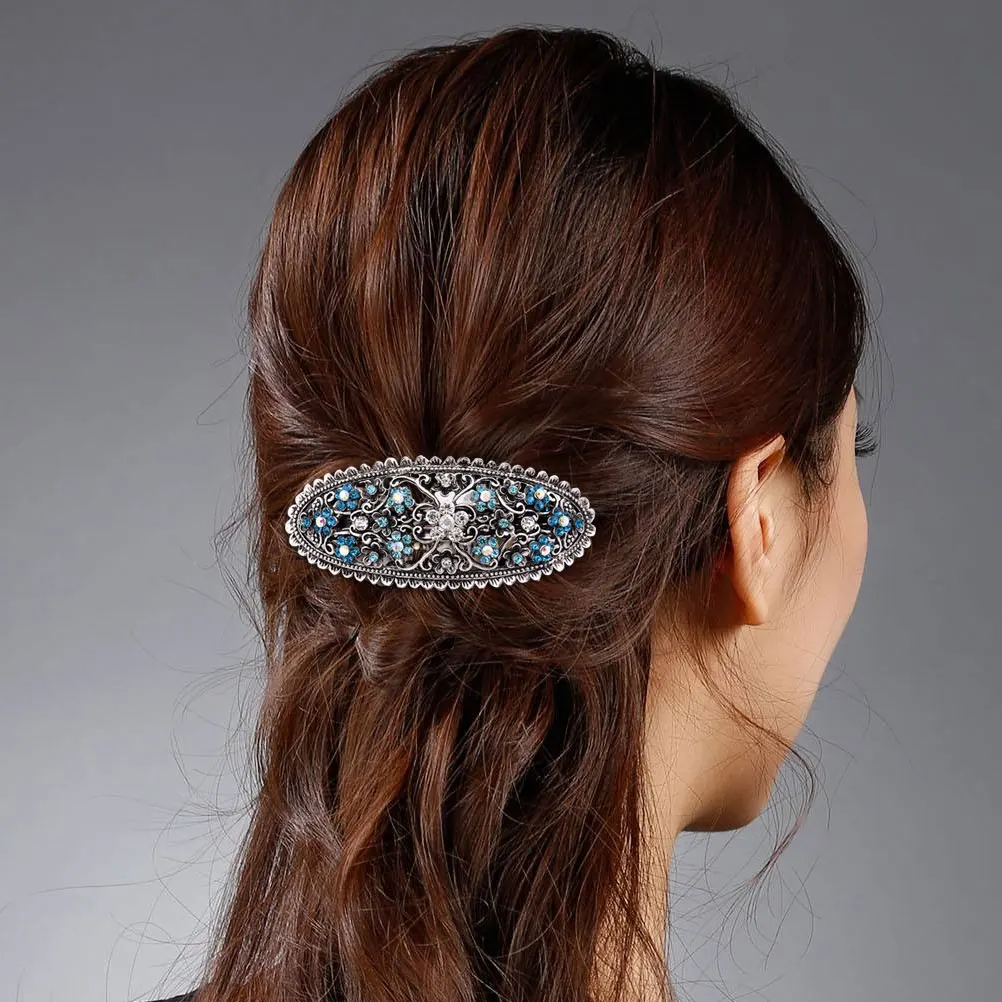 

3 Pcs Retro Ponytail Clip Oval Hair Clips Temperament Pin Women Barrettes Vintage