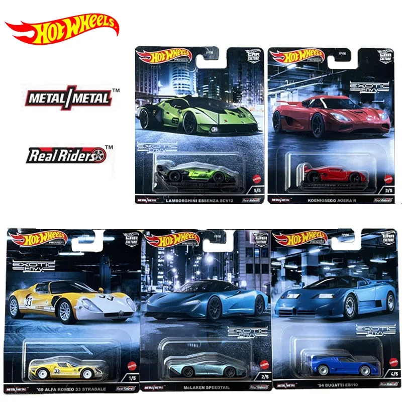 Original Hot Wheels Premium Car Culture Exotic Envy Diecast 1:64 Voiture Koenigsegg Agera Lamborghini Boy Toys for Children Gift