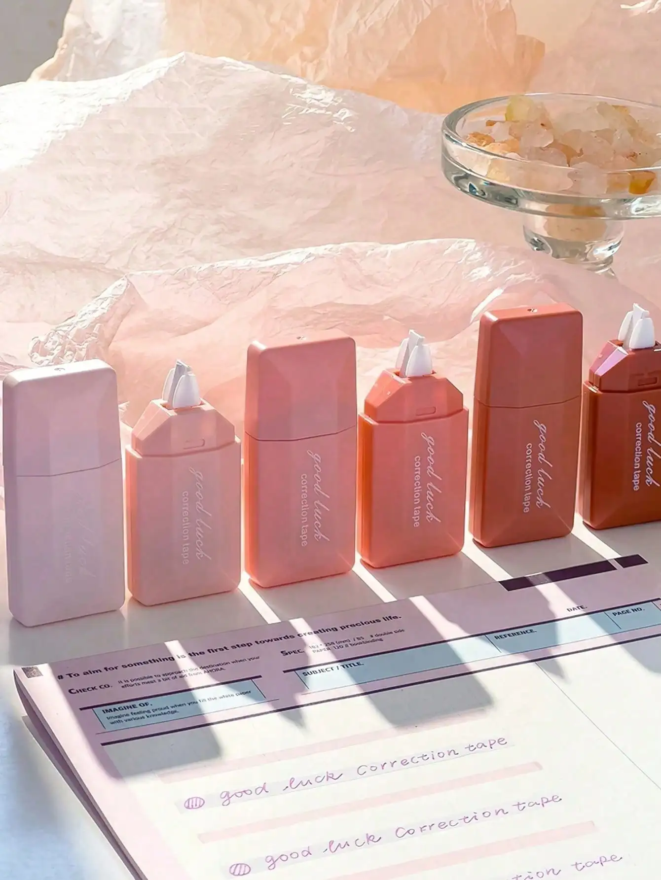 6pcs/Set Gradient Square Correction Tape, Simple & Stylish For Students, Portable Back To School SS25011621194902940