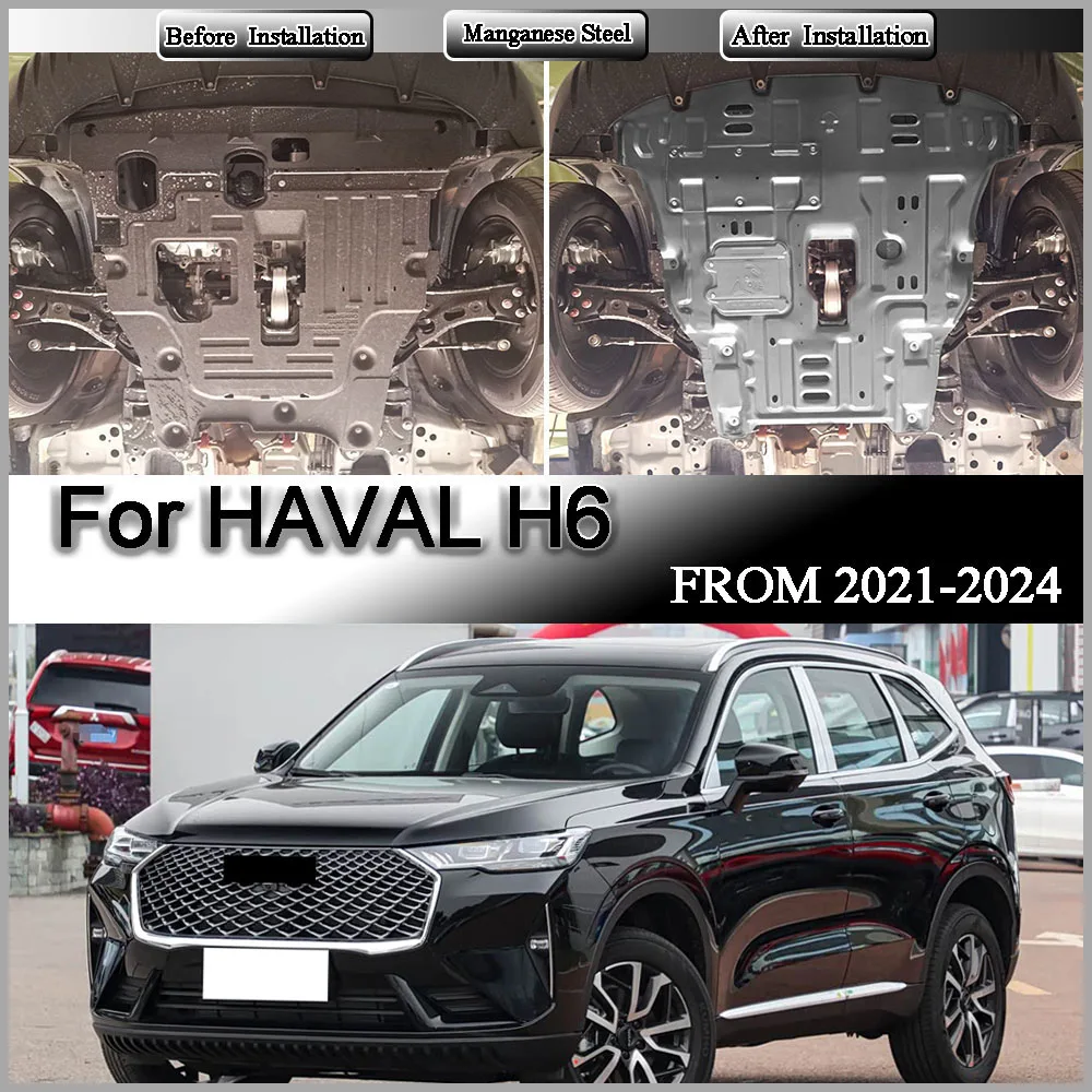 For HAVAL H6 2021-2024 1.5T 2.0T Under Engine Splash Shield Mud Guard Board Mudguard Black Fender Cover Plate Protect