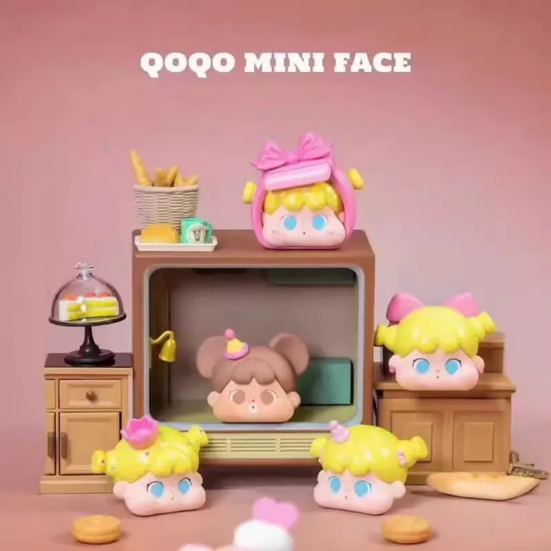 

QOQO MINIFACE розовый день рождения серия фотоигрушки загадочная коробка Милая аниме фигурка кукла модель Коллекция настольное украшение игрушки подарок