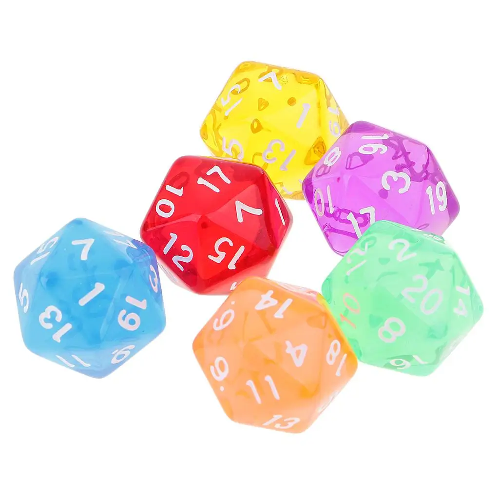 6pcs 20 Sided Dice D20 Polyhedral Dice for Dungeons and Dragons Table Games