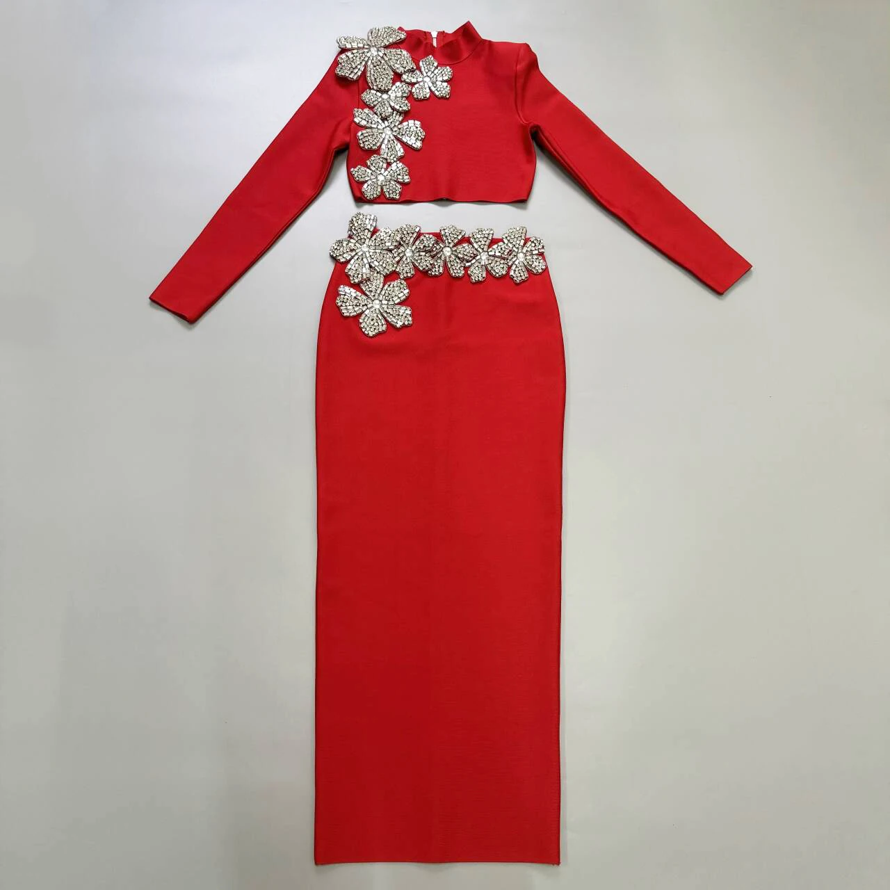Bladaphy Two-Piece Set Long Sleeve Rhinestone 5
