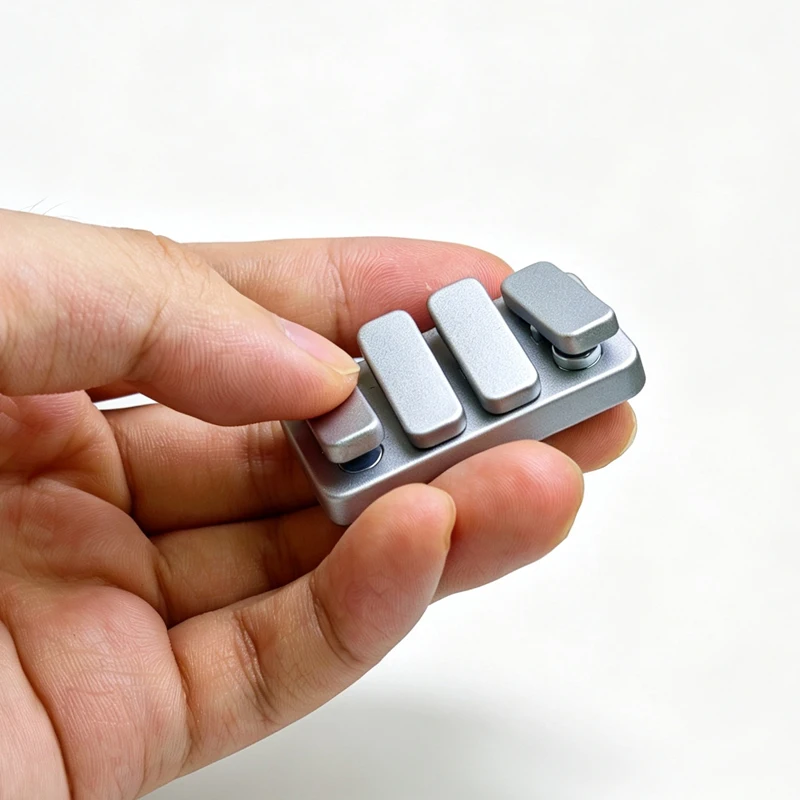 Silver Piano Key Metal  Magnetic Haptic Toys Adults Fidget Slider EDC Clicker Gifts To Relieve Stress And Anxiety ADHD ﻿ view 2