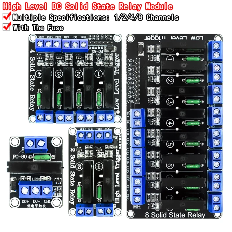 5V Relay 1 2 4 8 Channel For OMRON SSR High Low Level Solid State Relay Module 250V 2A For Arduino