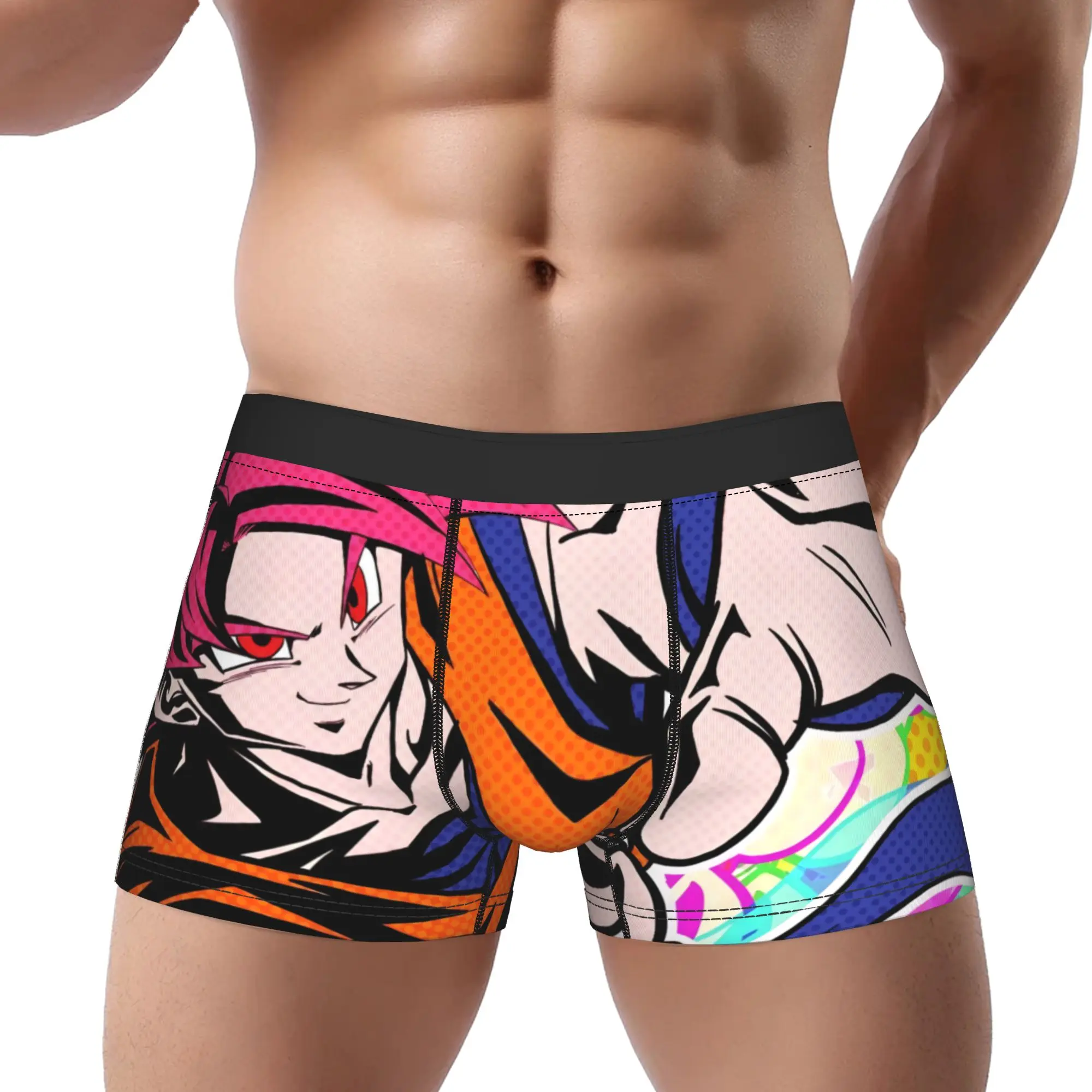1piece Dragon Ball Red Saiyan Underpants Homme Panties Man Underwear Print Shorts