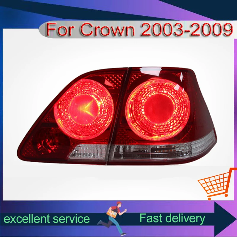 

Car Styling Rear Lamp For Toyota 2003-2009 Crown Taillight Upgrade LED DRL Turn Signal Light Auto Accessories