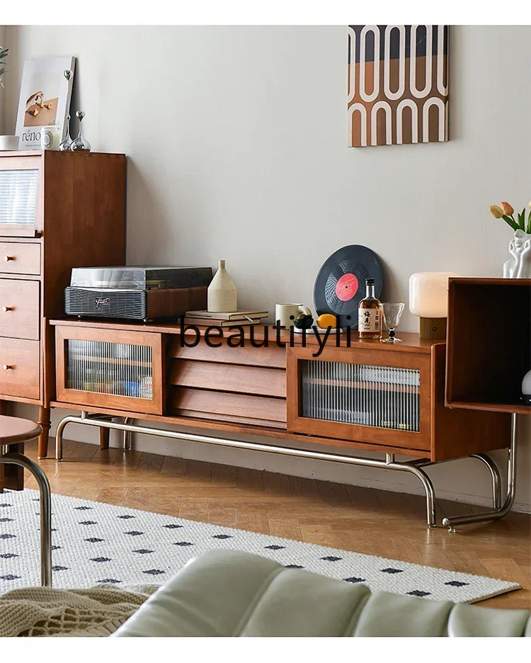 

XZQFrench solid wood coffee table, combined medieval storage, living room home retro TV cabinet