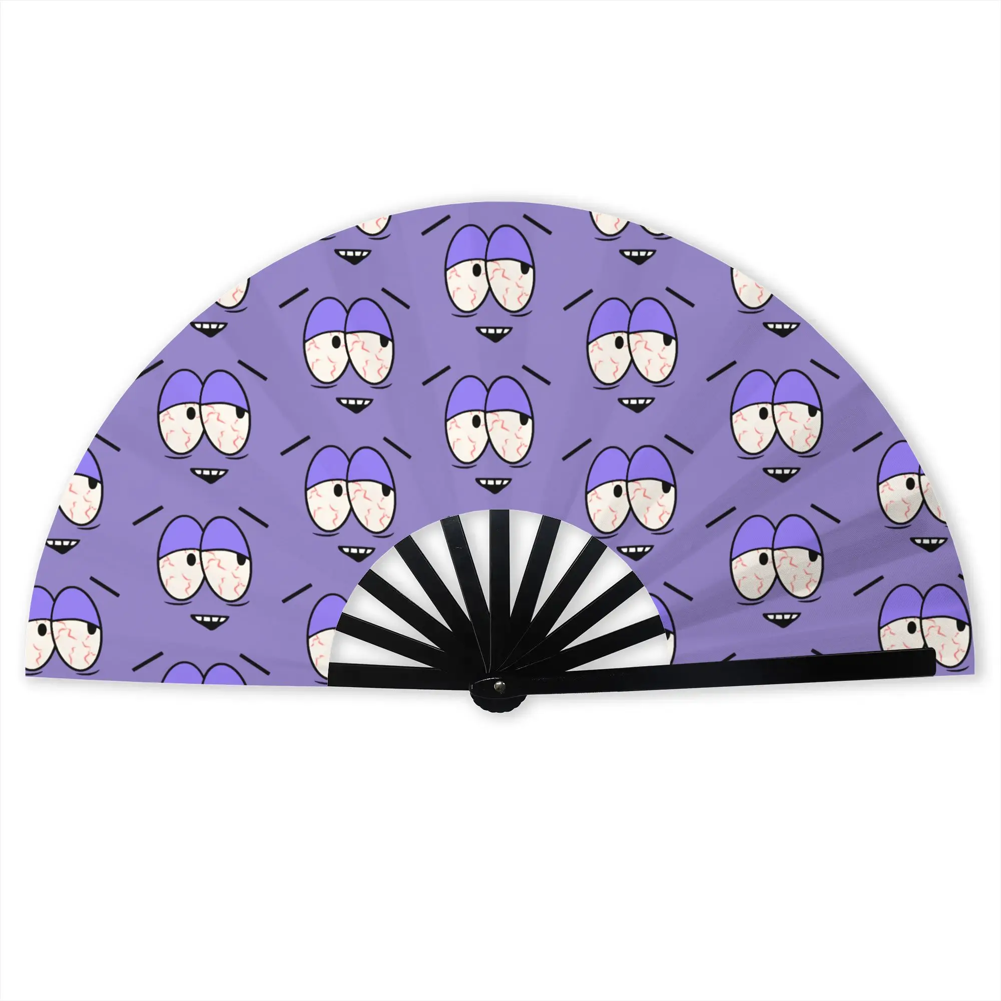 S-Southes Cartoon Manga Folding Hand Fan Custom Comic Polyester Fabric Fan Funny Summer Accessory Decorative Fans