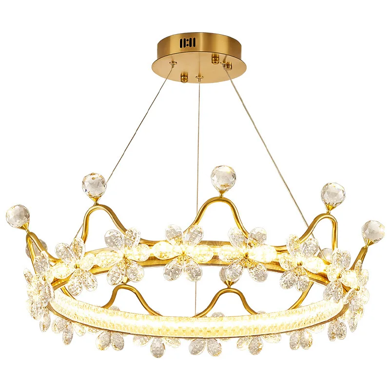 

Nordic simple warm romantic girl children's room light luxury crystal chandelier