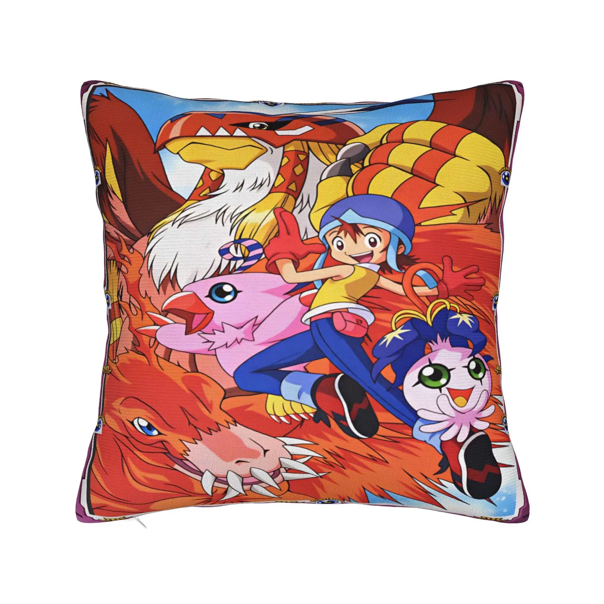 Digimon Adventure Pillow Cover  Soft Cushion Cover Fashion Pillow Case For Living Room Sofa