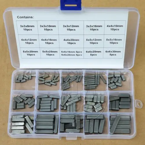 Round Ended Feather Key Drive Shaft Parallel Keys 3 4 5 6mm Assortment Kit