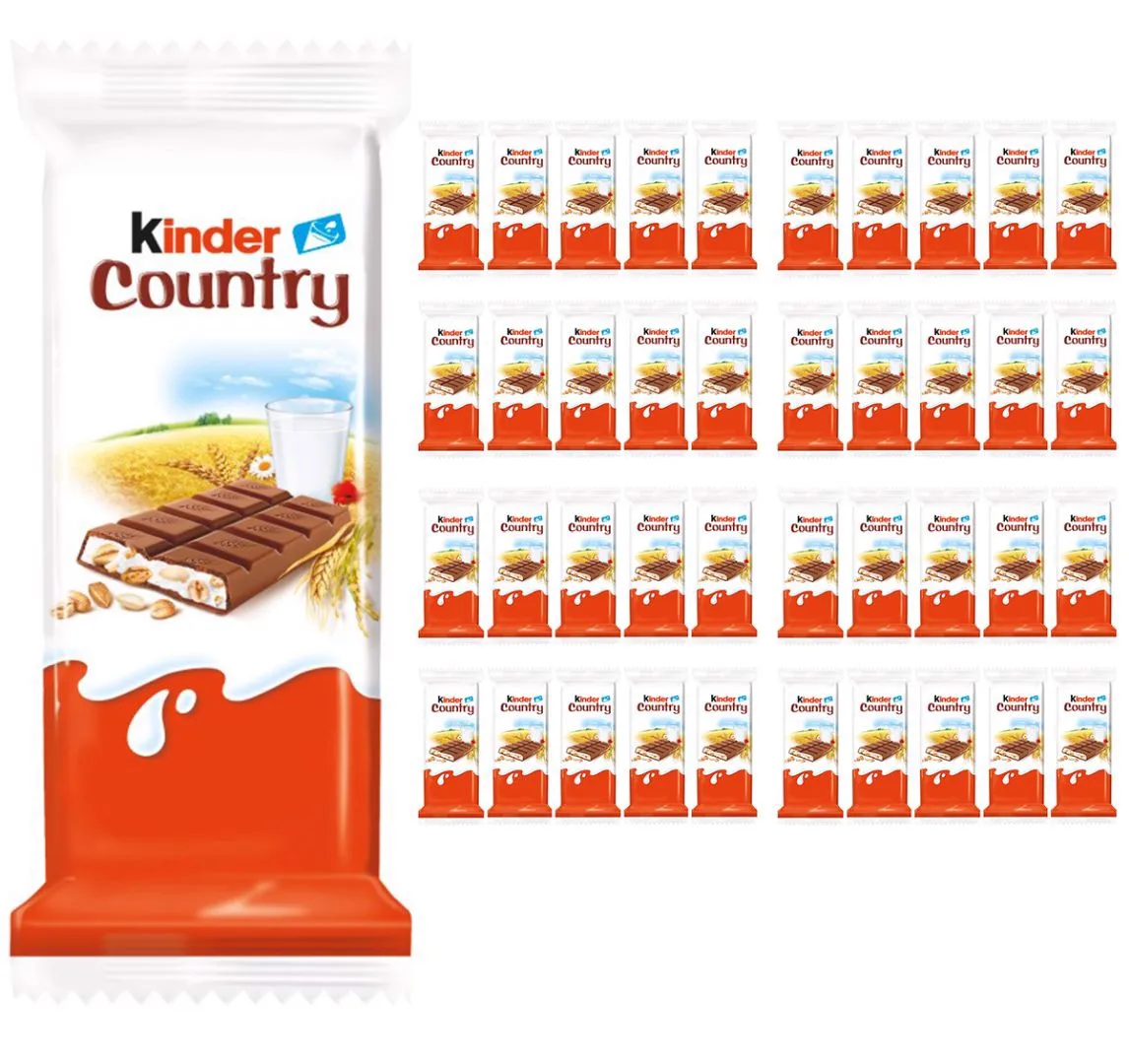 Kinder Country Chocolate con leche relleno de leche y cereales 23,5g x 40 piezas