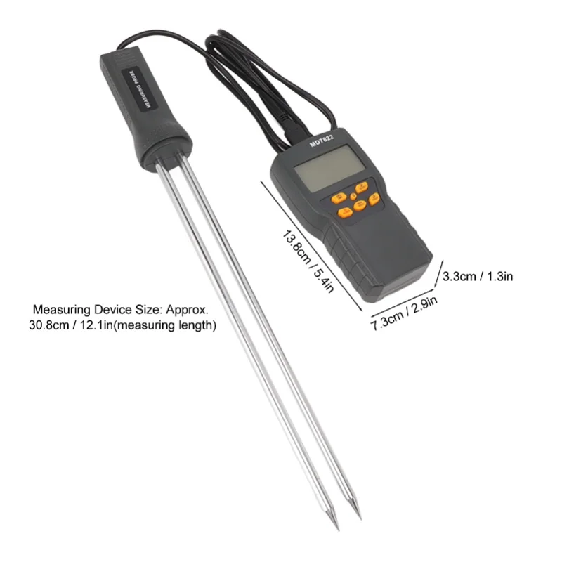 Grain Moisture Meter Tester LCD Display With Backlit Automatic Temperature Compensation Garden Tools