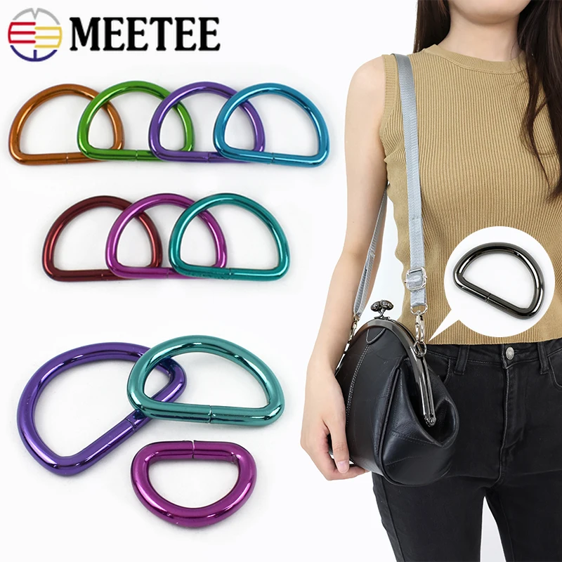 

5/10Pcs 20-38mm Sewing Metal D Ring Buckles Bags Pet Collar Connector Clasp Keychain Belt Loops Hooks DIY Hardware Accessories