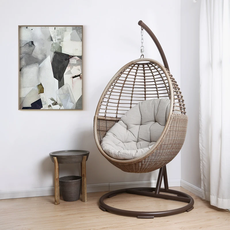 

Hanging basket rattan chair swing Nordic home indoor rocking balcony lazy net celebrity girl bird's nest rattan weaving cradle