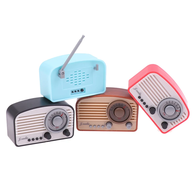 1pc accessori in miniatura per casa delle bambole Retro Radio simulazione decorazione della camera da letto modello giocattoli regalo invernale per la decorazione della casa delle bambole