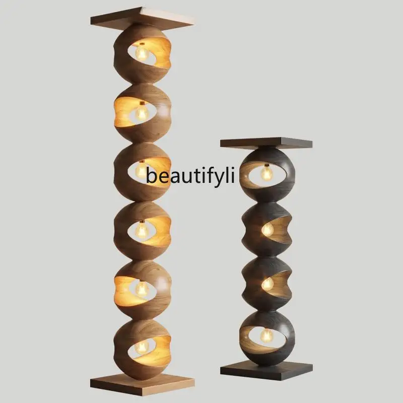 Medieval log wabi house personalized art living room floor lamp living room lamp hotel custom