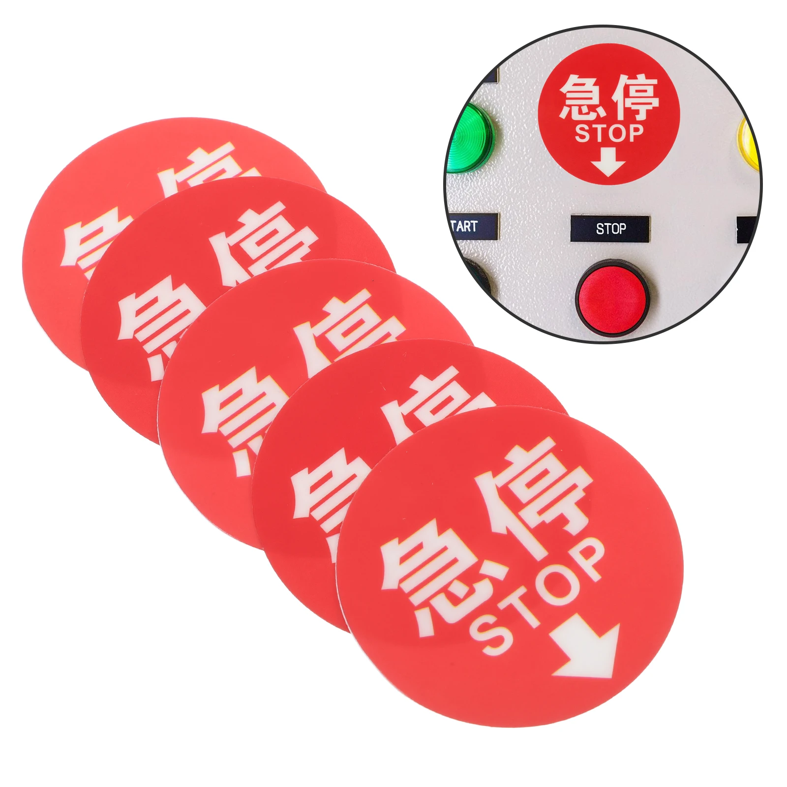 

5 Pcs Direction Sign Electric Fence Accessories Emergency Stop Mini Shut-off Sticker Pvc