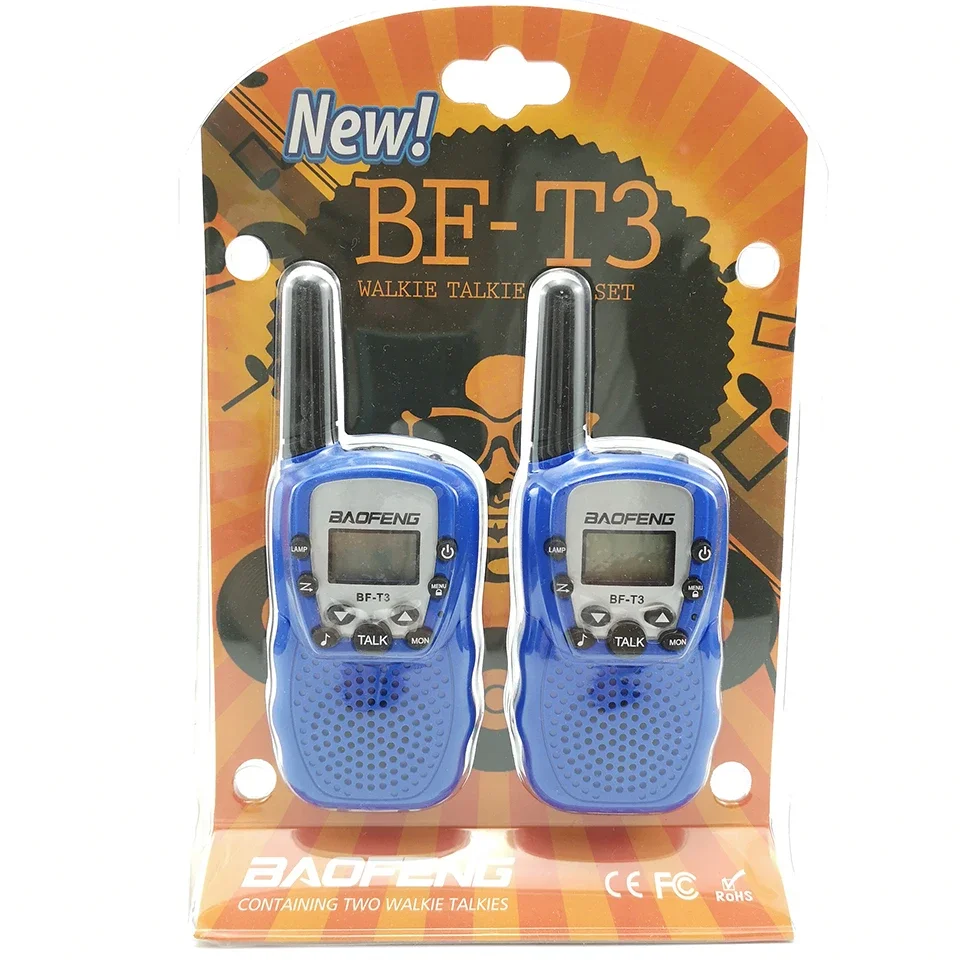 2 pçs baofeng BF-T3 crianças walkie talkie mini rádio em dois sentidos t3 rádios portáteis melhor presente para crianças brinquedo de comunicação sem fio