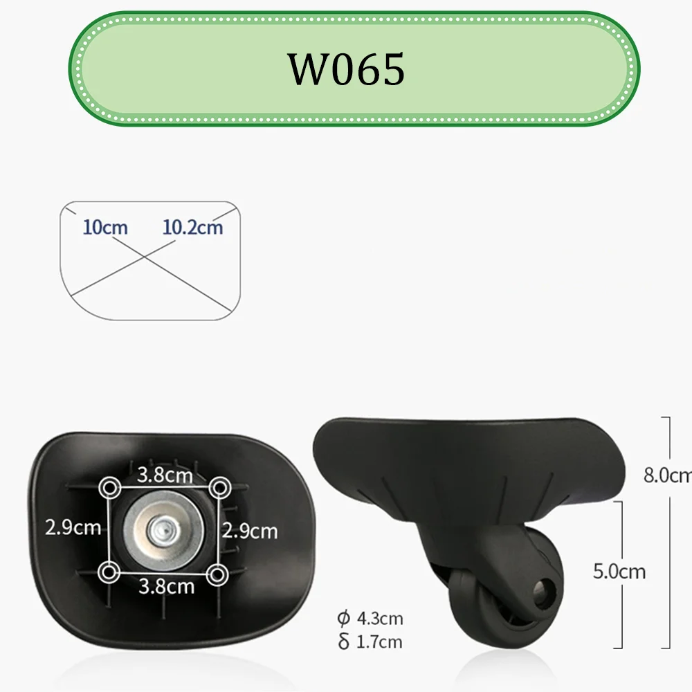 Universal Wheel Trolley Case, substituição da polia da bagagem, rodízios deslizantes, resistente ao desgaste, reparação, apto para Hongsheng W065