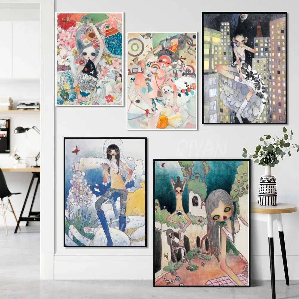 1pc A-Aya T-Takano Anime Poster Self-adhesive Art Poster Waterproof Paper Sticker Coffee House Bar Room Wall Decor