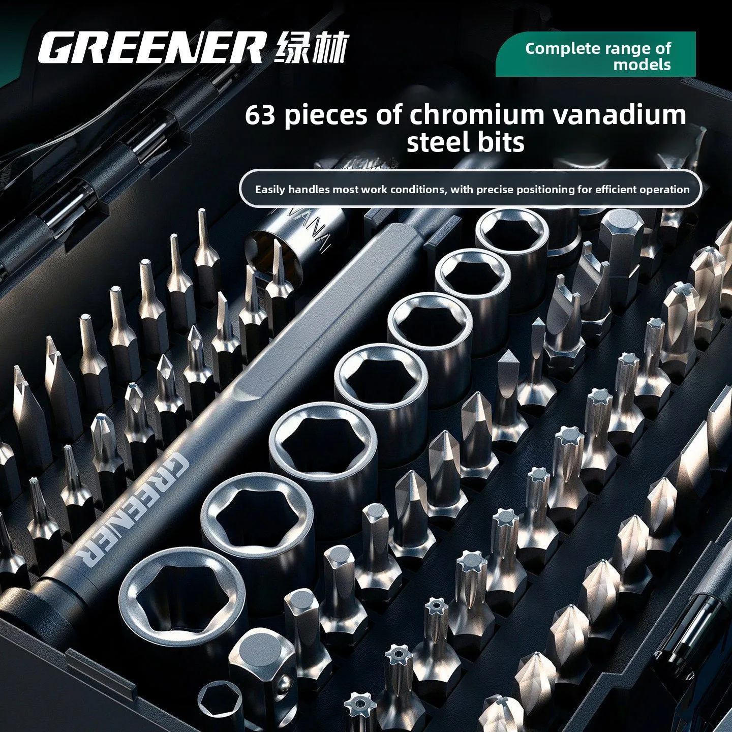 GREENER 80PCS Ratchet Screwdriver Bit Set, Multi-function Socket Wrench Repair Tool Kit, CR-V Steel Magnetic Bits