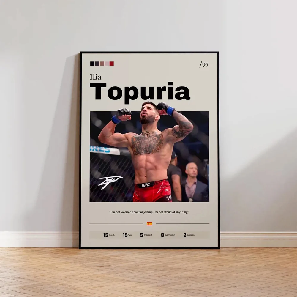 1PC Frameless Vintage UFC Fighter Sports Posters Canvas Painting Mixed Martial Wall Art for Home Living Room Bedroom Gym Decor