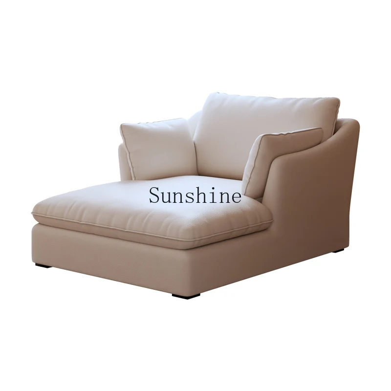 Italian minimalist leather art down single sofa living room balcony bedroom recliner