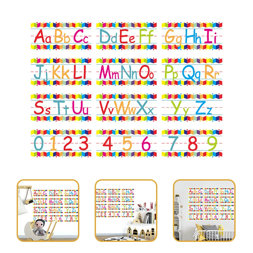 Alphabet Wall Decals Alphanumeric Sticker Number Letter Accessory Decorate Toddler