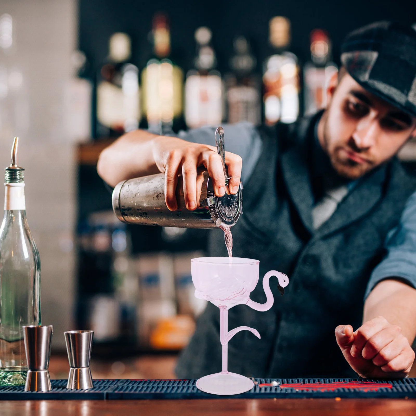 

Flamingo Cocktail Glass Tall Wine Goblet Decorative Bar Glass Cup Party Wedding Bridal Shower Bar Cups Cocktail Drinking Cup