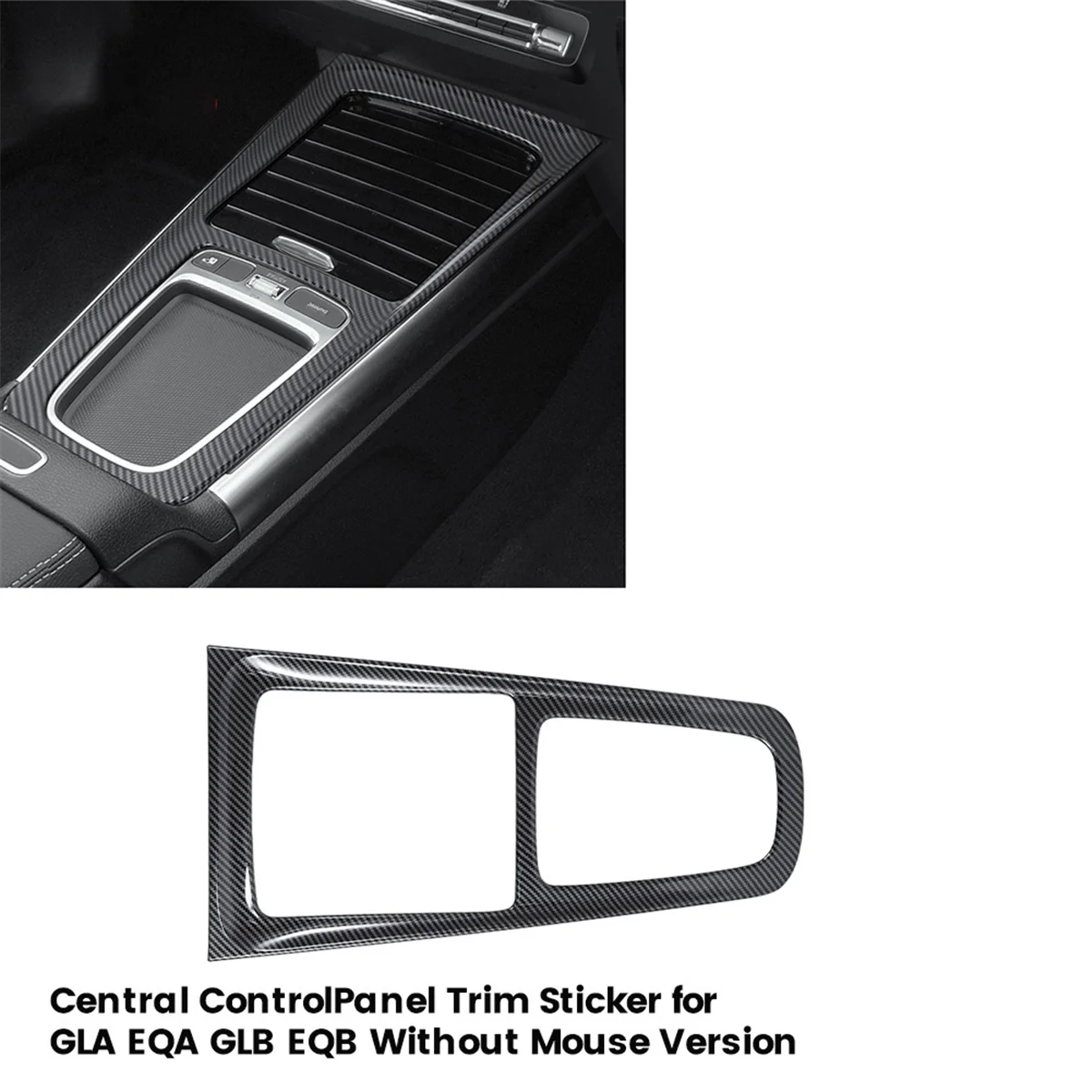 Car Interior Central Control Gear Shift Panel Trim Sticker for Mercedes-Benz GLA EQA GLB EQB Without Mouse Version